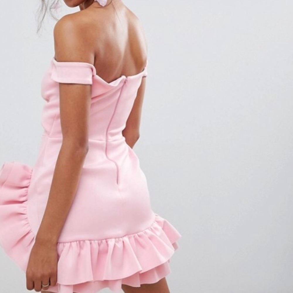 ASOS Petite Bardot Dress with Frill Hem - Picture 3 of 8